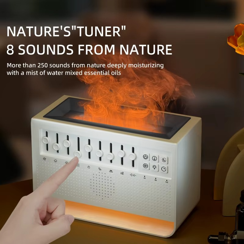8 White Noise Combination Flame Air Diffuser Humidifier
