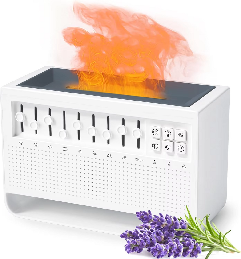 8 White Noise Combination Flame Air Diffuser Humidifier